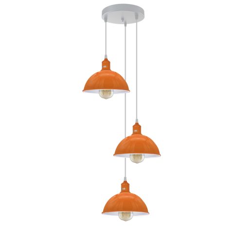 Vintage Industrial Round Three Outlet 21cm Pendant Retro Ceiling Light Ledsone
