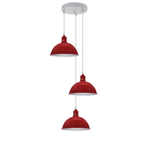 Vintage Industrial Round Three Outlet 21cm Pendant Retro Ceiling Light Ledsone