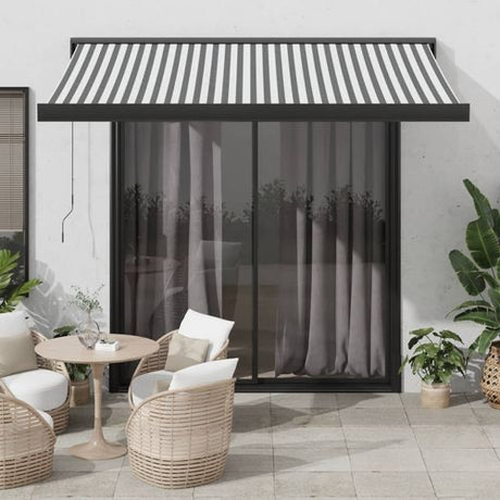 vidaXL Manual Retractable Awning Burgundy 300x250 cm anthracite and black 300 x 250 cm vidaXL