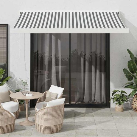 vidaXL Manual Retractable Awning Burgundy 300x250 cm anthracite and white 350 x 250 cm vidaXL