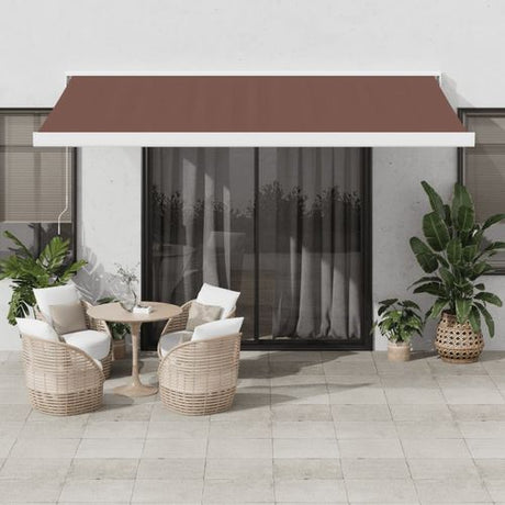 vidaXL Manual Retractable Awning Burgundy 300x250 cm brown and white 450 x 300 cm vidaXL