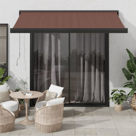 vidaXL Manual Retractable Awning Burgundy 300x250 cm brown 350 x 250 cm vidaXL