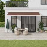 vidaXL Manual Retractable Awning Burgundy 300x250 cm brown and white 500 x 300 cm vidaXL