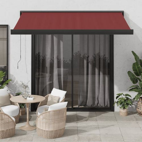 vidaXL Manual Retractable Awning Burgundy 300x250 cm burgundy 300 x 250 cm vidaXL