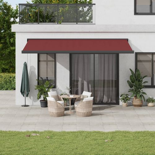 vidaXL Manual Retractable Awning Burgundy 300x250 cm burgundy 500 x 300 cm vidaXL