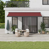 vidaXL Manual Retractable Awning Burgundy 300x250 cm burgundy 500 x 300 cm vidaXL