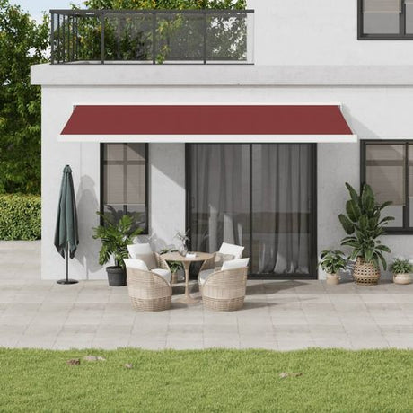 vidaXL Manual Retractable Awning Burgundy 300x250 cm burgundy and white 500 x 300 cm vidaXL