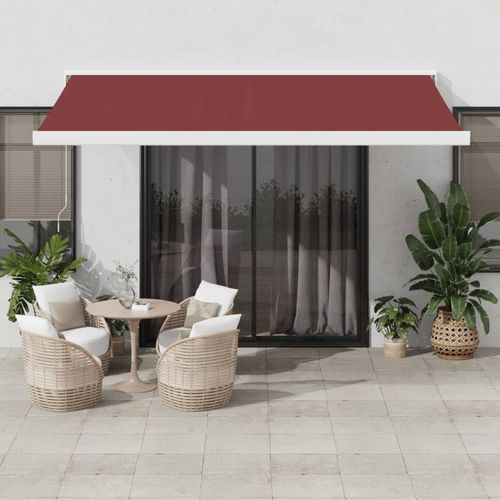 vidaXL Manual Retractable Awning Burgundy 300x250 cm burgundy and white 400 x 300 cm vidaXL