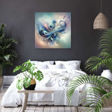 Abstract Wall Art Canvas featuring musical designs, perfect for enhancing bedroom decor
