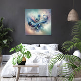 Abstract Wall Art Canvas featuring musical designs, perfect for enhancing bedroom decor