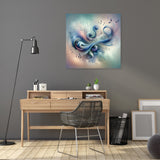 Abstract Wall Art Canvas featuring fluid shapes and musical notes for modern home decor