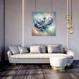 Beautiful Wall Art Canvas featuring soothing abstract design in a modern living room setting