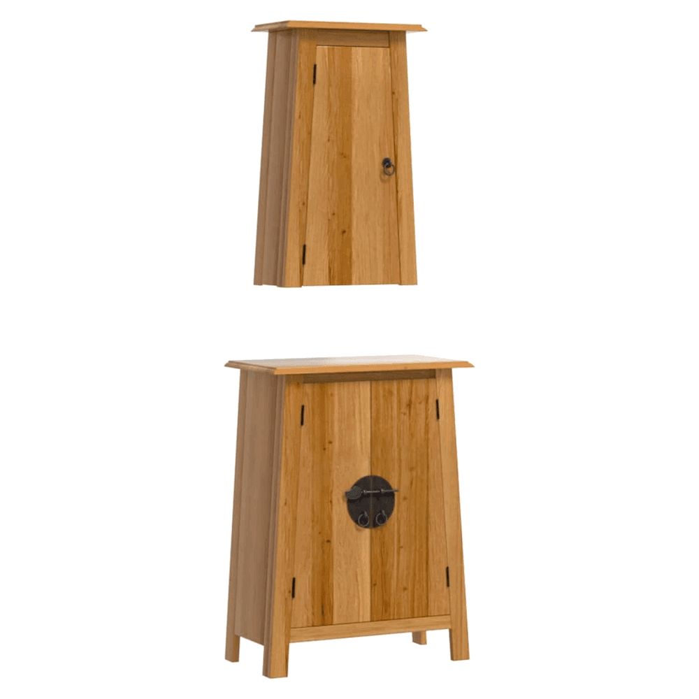 vidaXL 2 Piece Bathroom Furniture Set Solid Wood Pine vidaXL