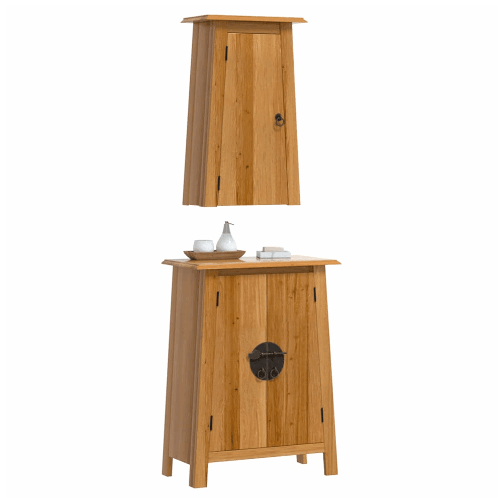 vidaXL 2 Piece Bathroom Furniture Set Solid Wood Pine vidaXL