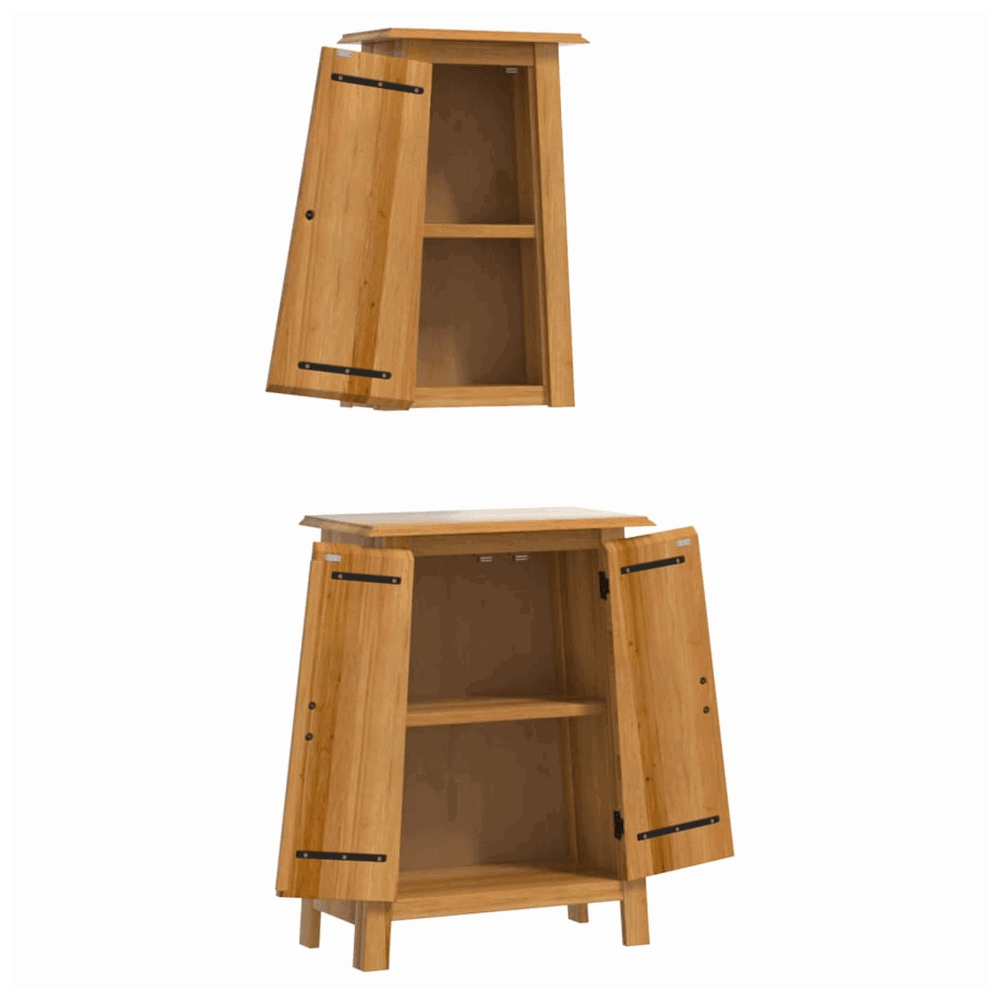 vidaXL 2 Piece Bathroom Furniture Set Solid Wood Pine vidaXL