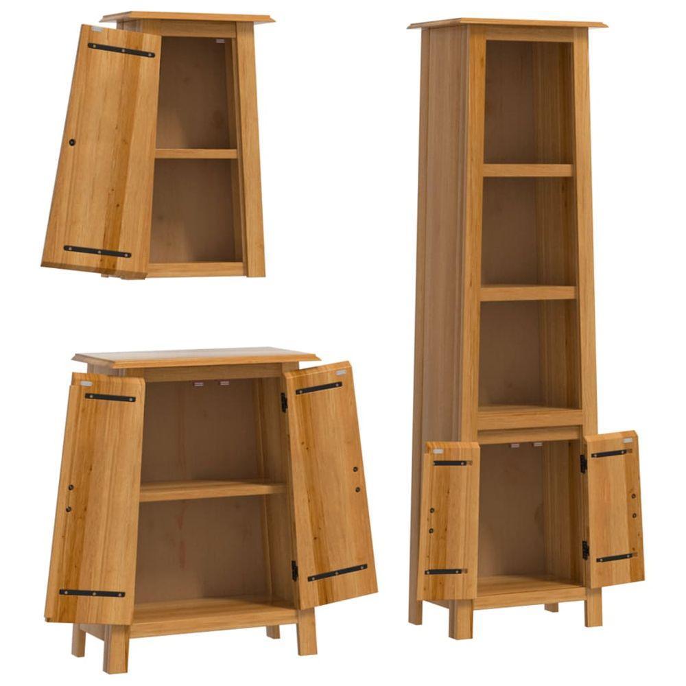 vidaXL 3 Piece Bathroom Furniture Set Solid Wood Pine vidaXL