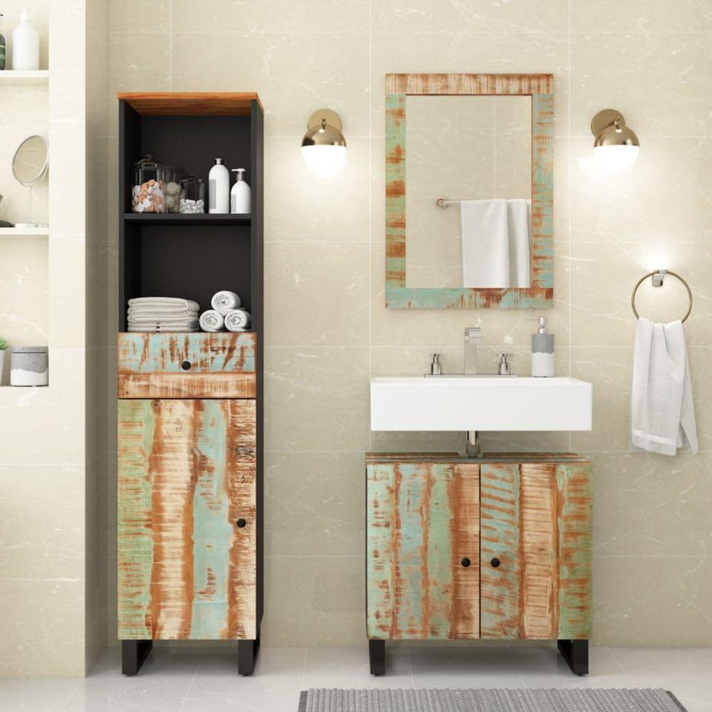 vidaXL 3 Piece Bathroom Furniture Set Solid Wood Reclaimed vidaXL