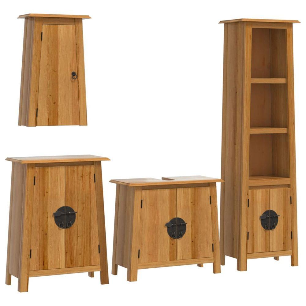 vidaXL 4 Piece Bathroom Furniture Set Solid Wood Pine vidaXL