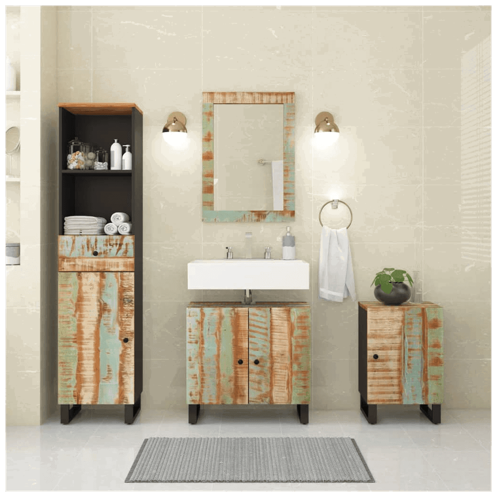 vidaXL 4 Piece Bathroom Furniture Set Solid Wood Reclaimed vidaXL