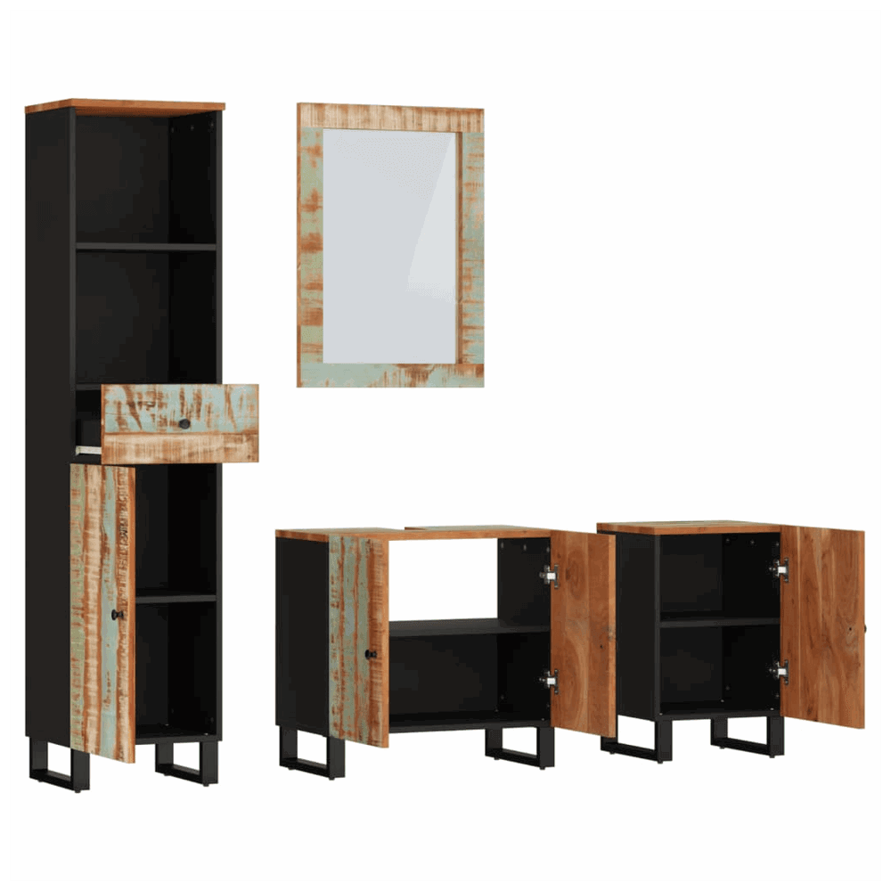 vidaXL 4 Piece Bathroom Furniture Set Solid Wood Reclaimed vidaXL