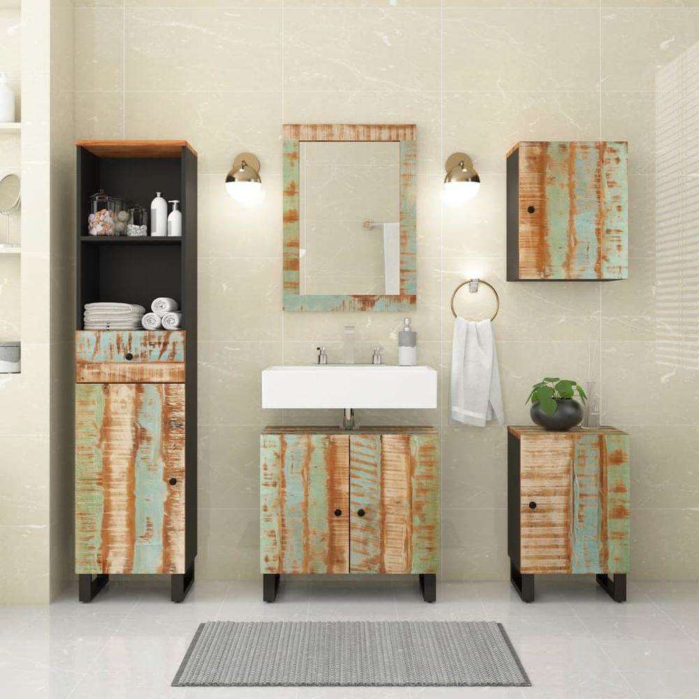 vidaXL 5 Piece Bathroom Furniture Set Solid Wood Reclaimed vidaXL