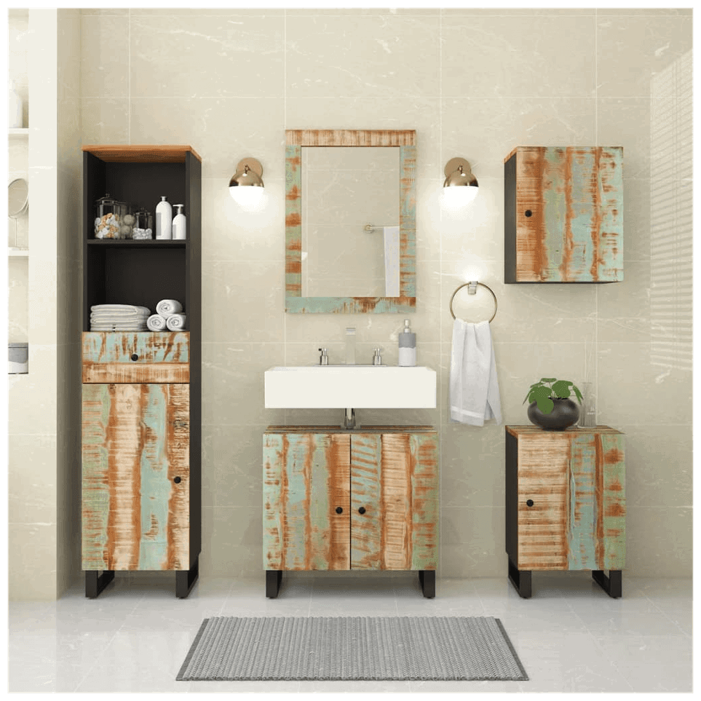 vidaXL 5 Piece Bathroom Furniture Set Solid Wood Reclaimed vidaXL