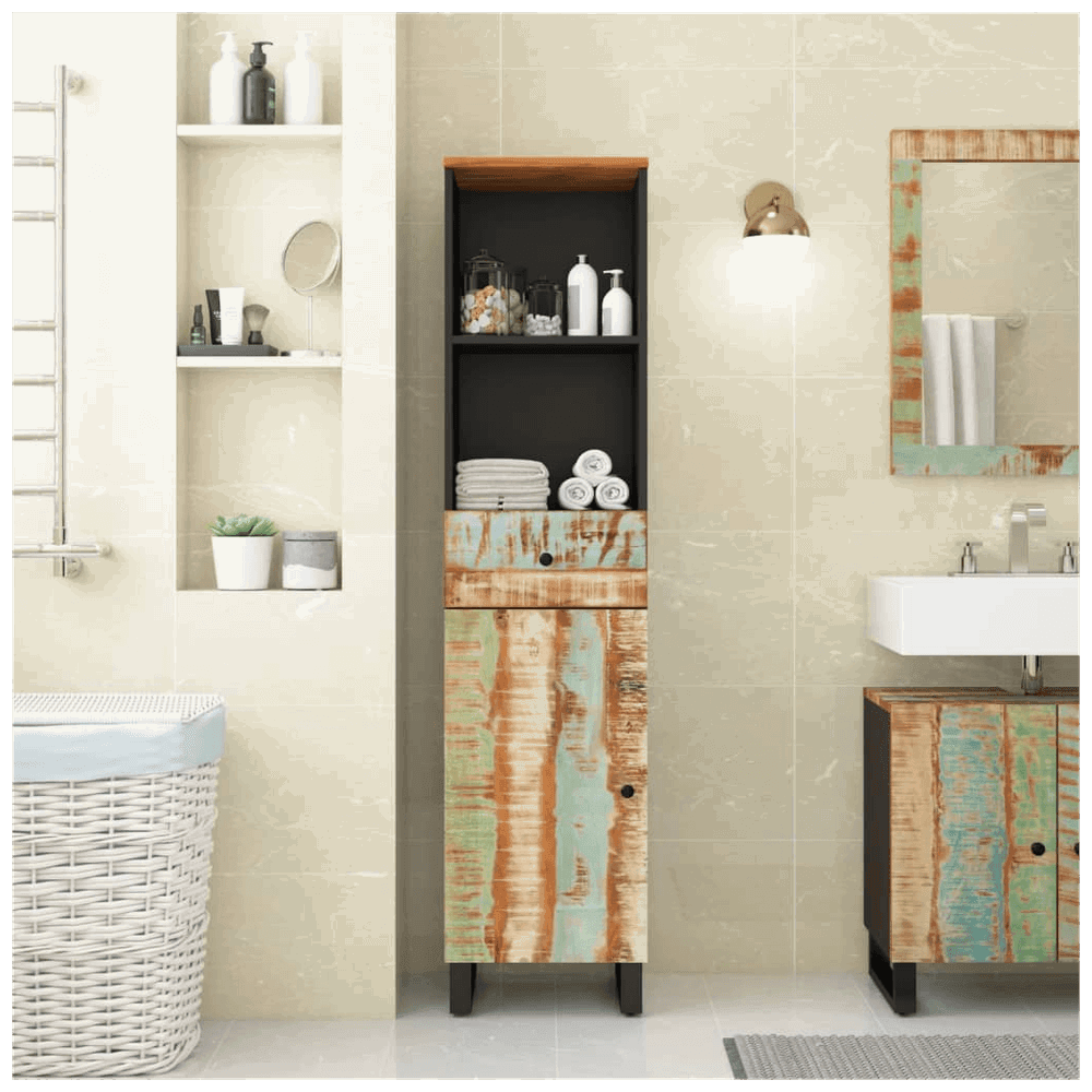 vidaXL Bathroom Cabinet 38x33x160 cm Solid Wood Reclaimed vidaXL