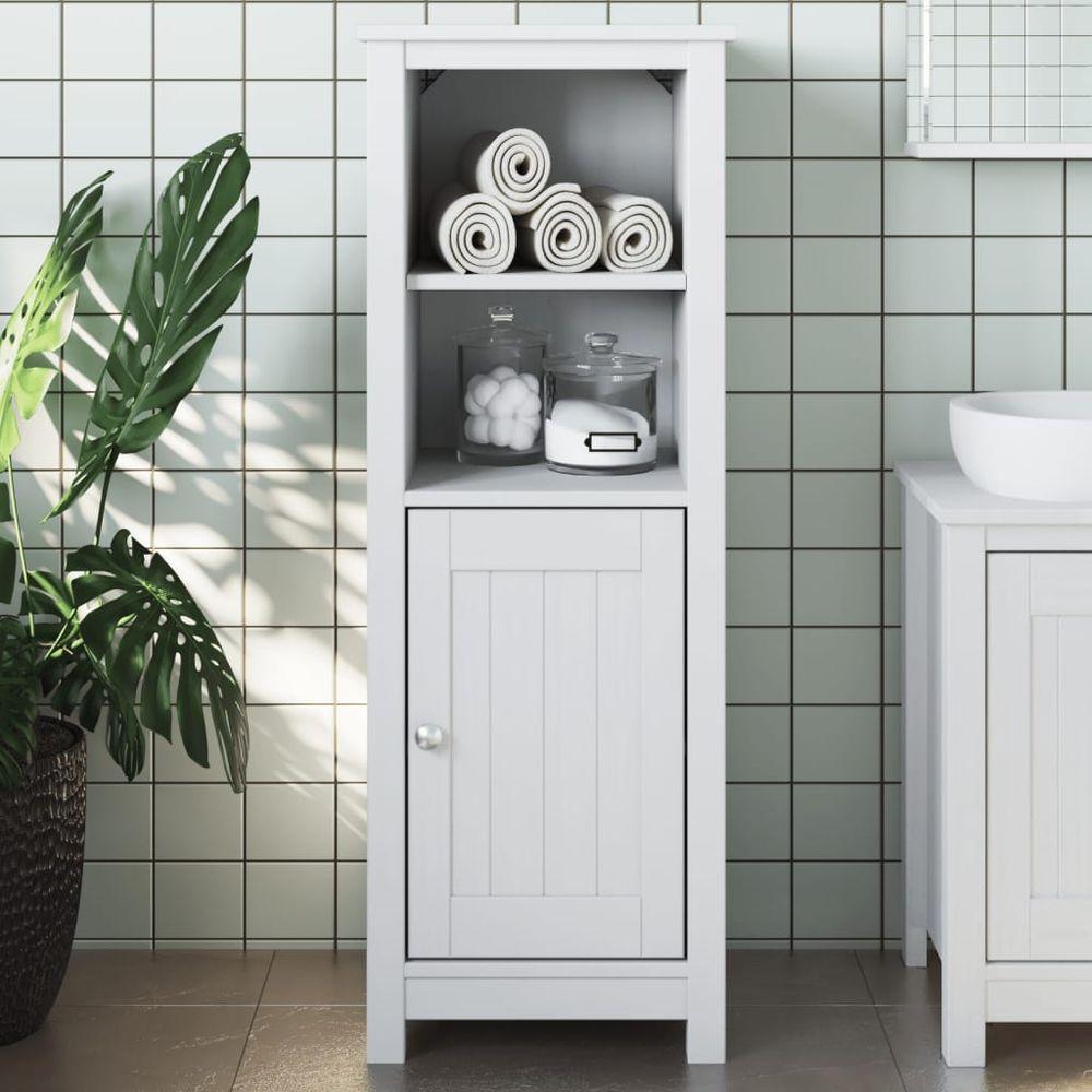 vidaXL Bathroom Cabinet BERG White 40x34x110 cm Solid Wood Pine vidaXL