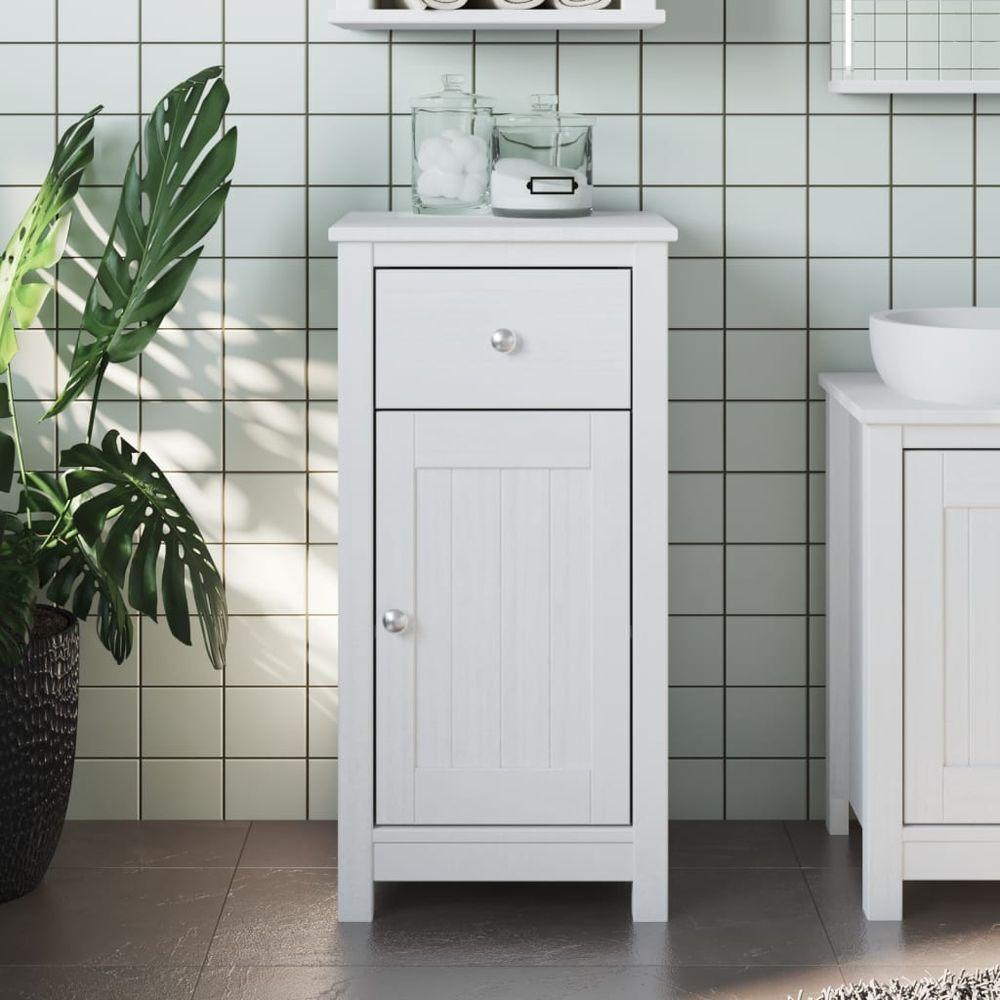 vidaXL Bathroom Cabinet BERG White 40x34x80 cm Solid Wood Pine vidaXL