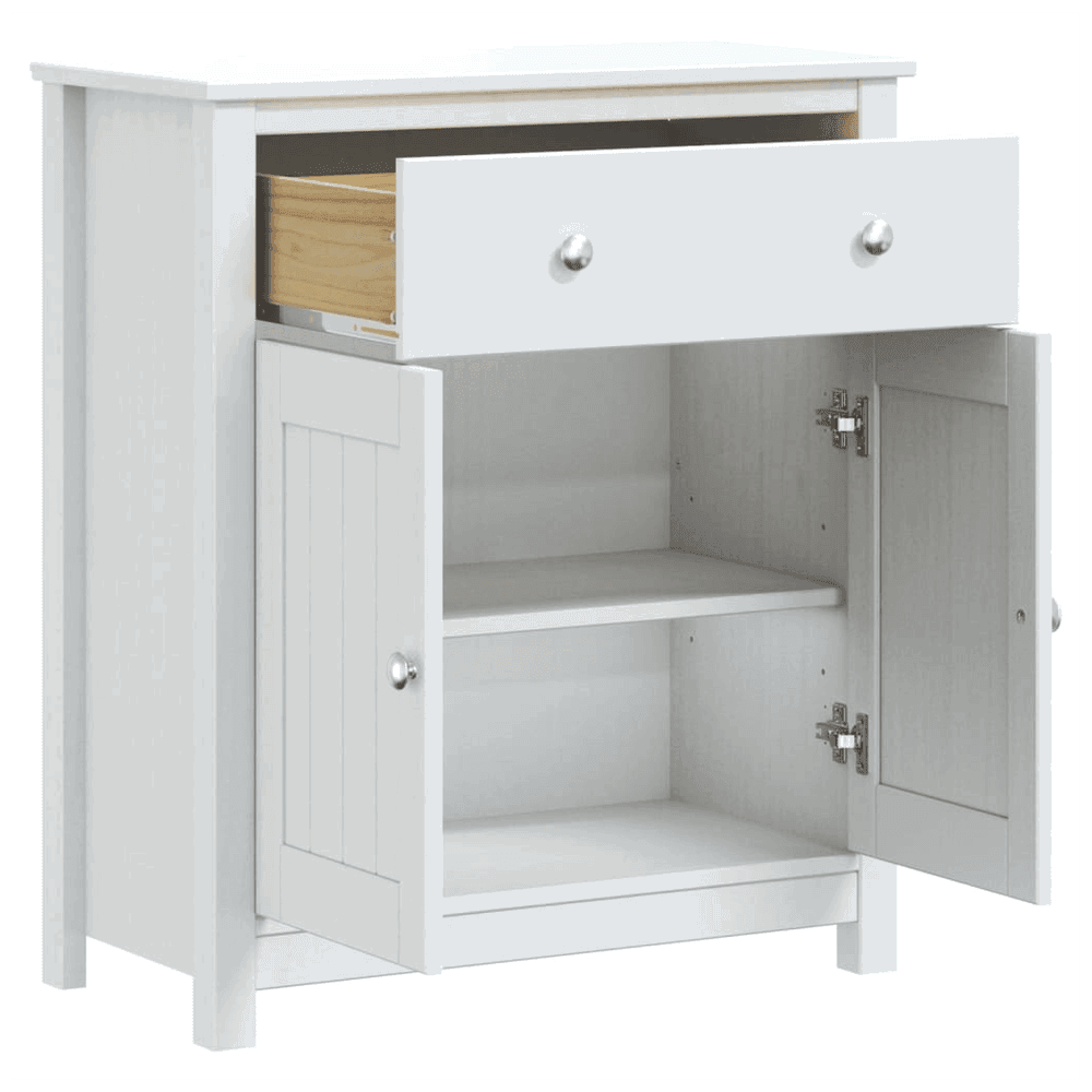 vidaXL Bathroom Cabinet BERG White 69.5x34x80 cm Solid Wood Pine vidaXL