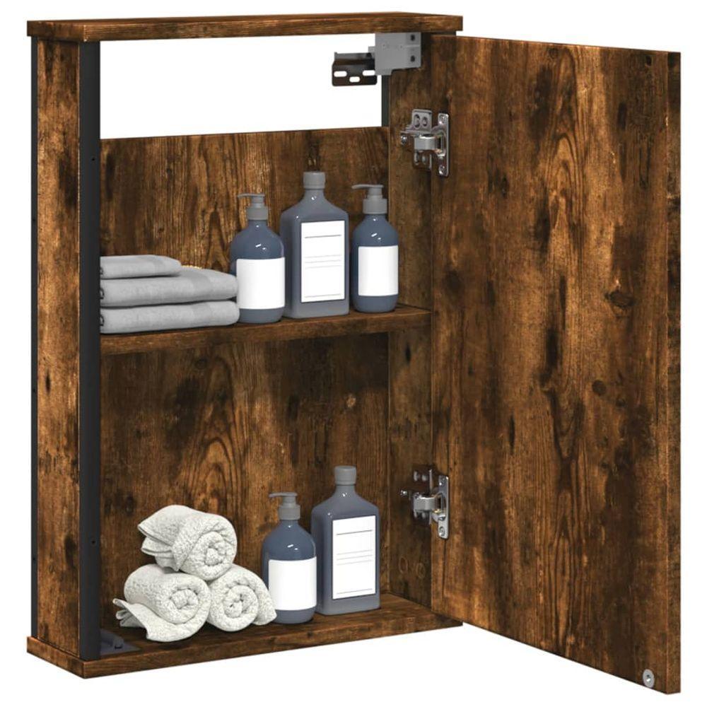 vidaXL Bathroom Mirror Cabinet Smoked Oak 42x12x60 cm Engineered Wood vidaXL