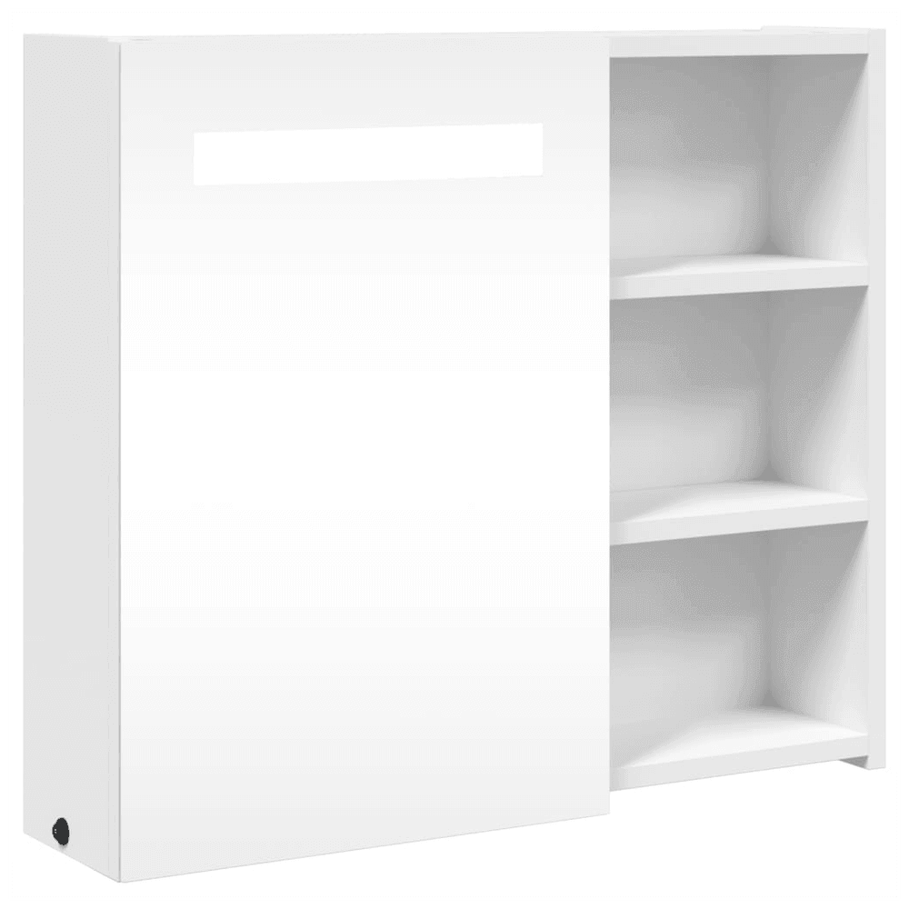 vidaXL Bathroom Mirror Cabinet with LED Light White 60x13x52 cm vidaXL