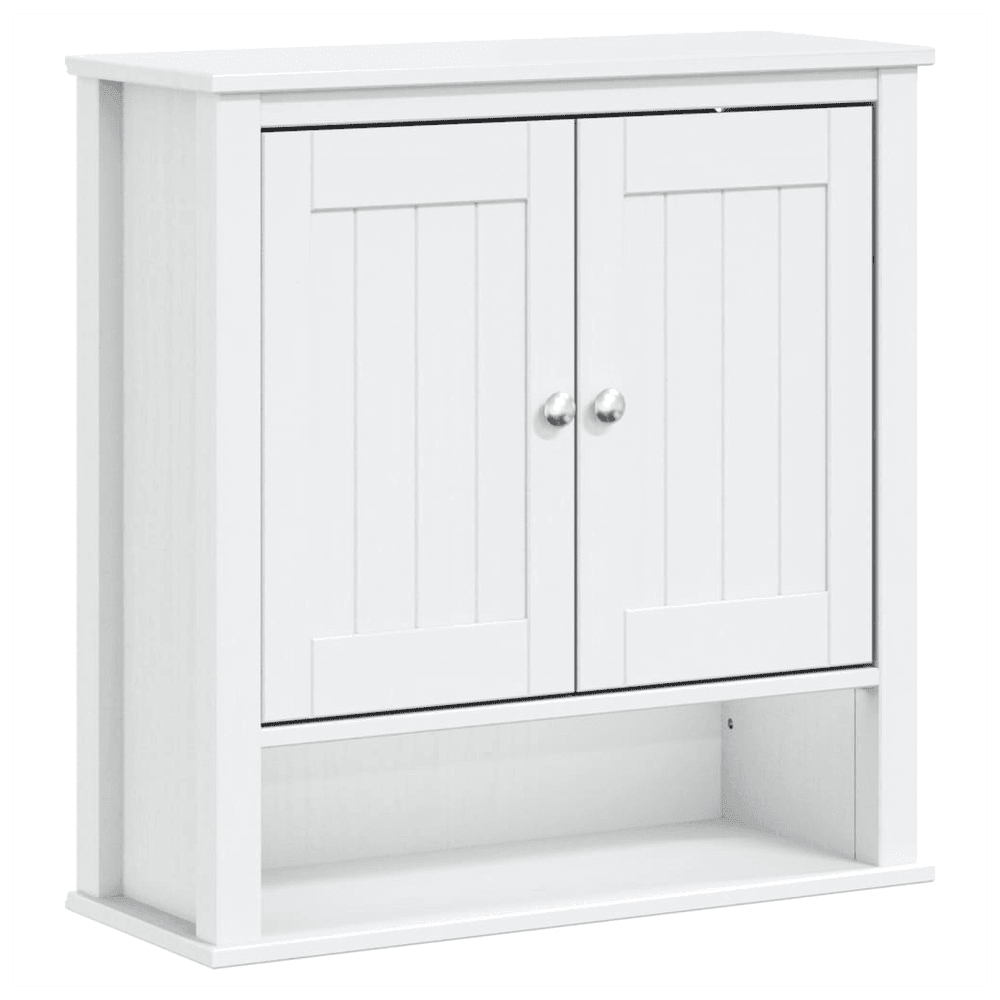 vidaXL Bathroom Wall Cabinet BERG White 69.5x27x71.5 cm Solid Wood vidaXL