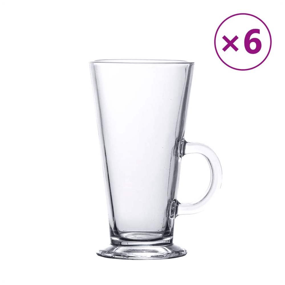 vidaXL Latte Glasses with Handle 6 pcs 250 ml vidaXL