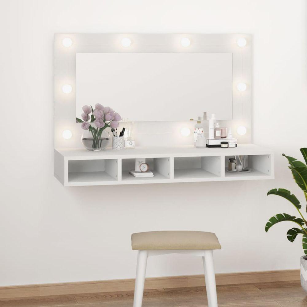 vidaXL Mirror Cabinet with LED Black 90x31.5x62 cm white 1 vidaXL