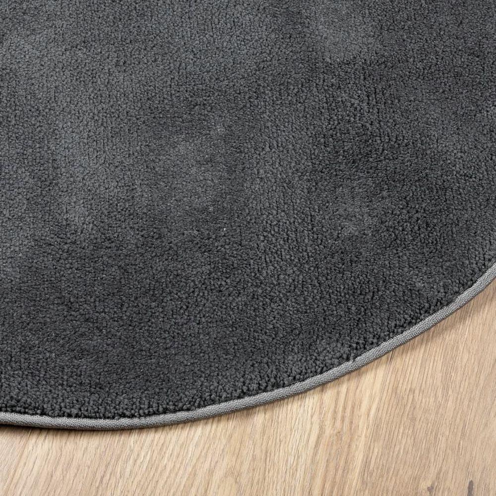 vidaXL Rug OVIEDO Short Pile Anthracite Ø 280 cm vidaXL