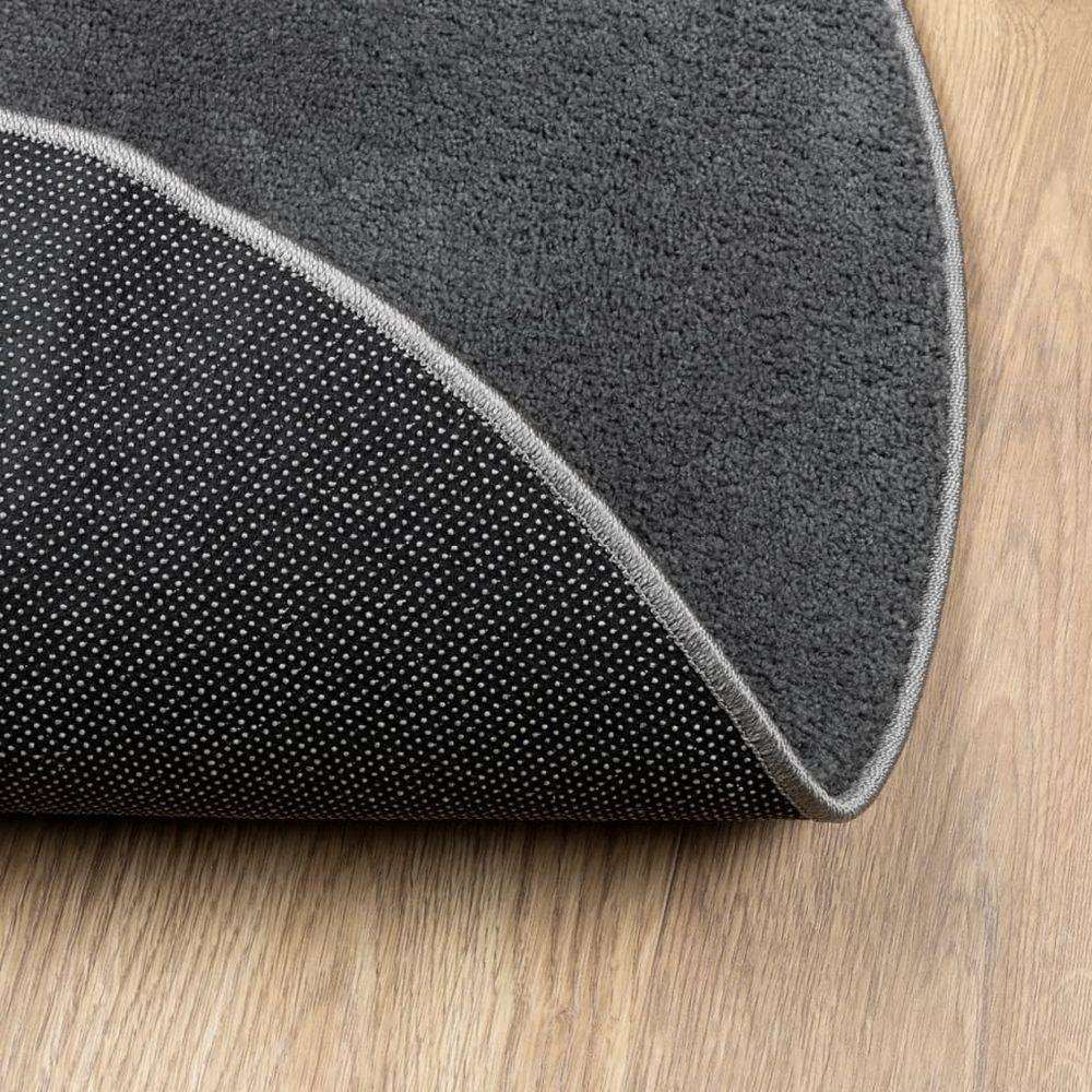 vidaXL Rug OVIEDO Short Pile Anthracite Ø 280 cm vidaXL