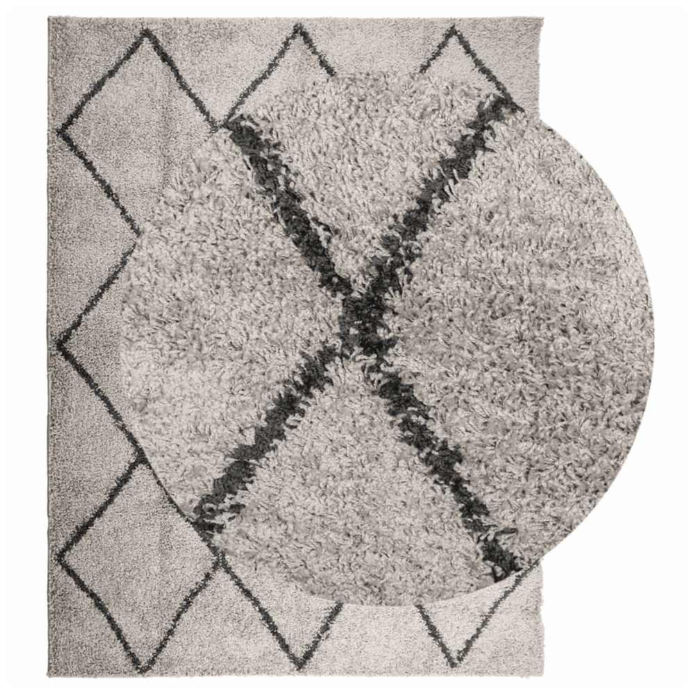 vidaXL Shaggy Rug PAMPLONA High Pile Modern Beige and Anthracite 300x400 cm vidaXL