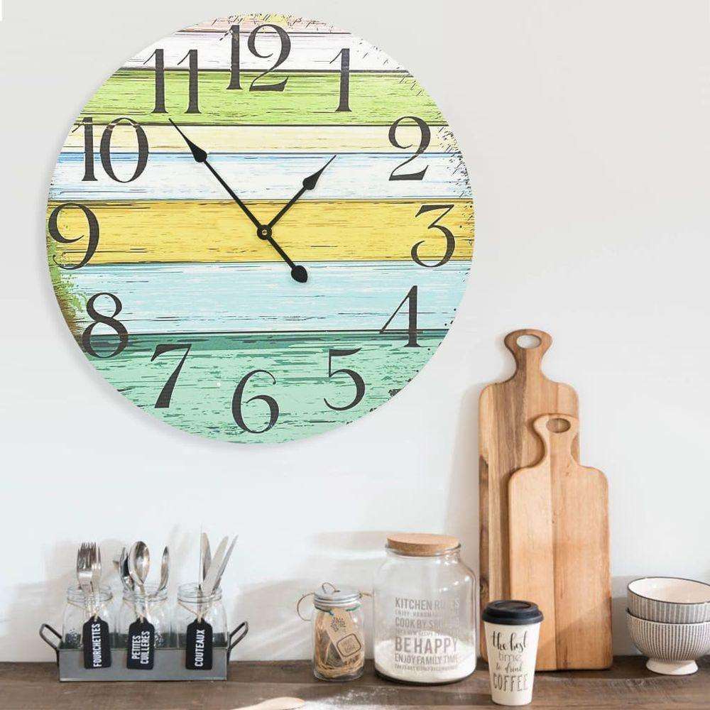 vidaXL Wall Clock Multicolour 60 cm MDF vidaXL