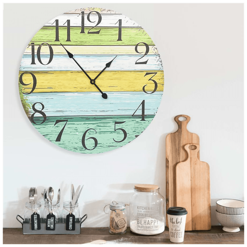 vidaXL Wall Clock Multicolour 60 cm MDF vidaXL