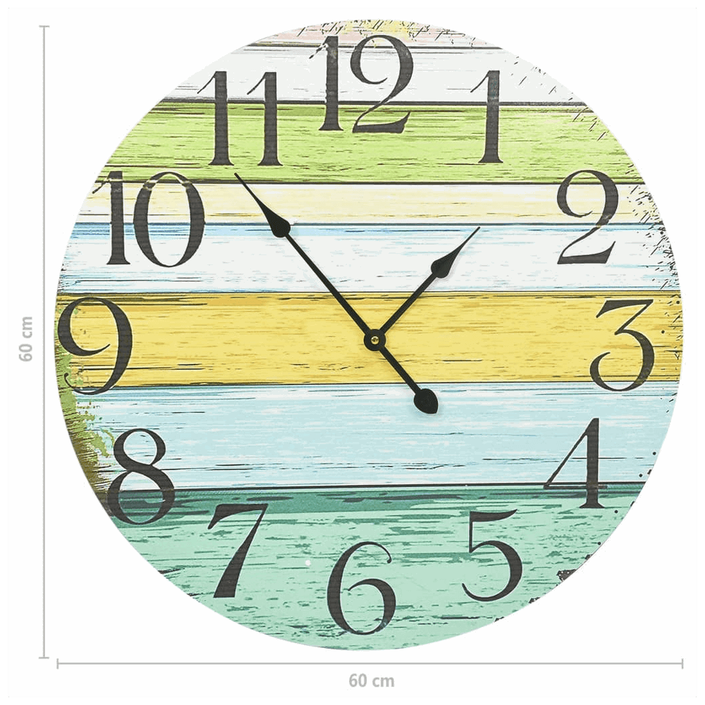 vidaXL Wall Clock Multicolour 60 cm MDF vidaXL