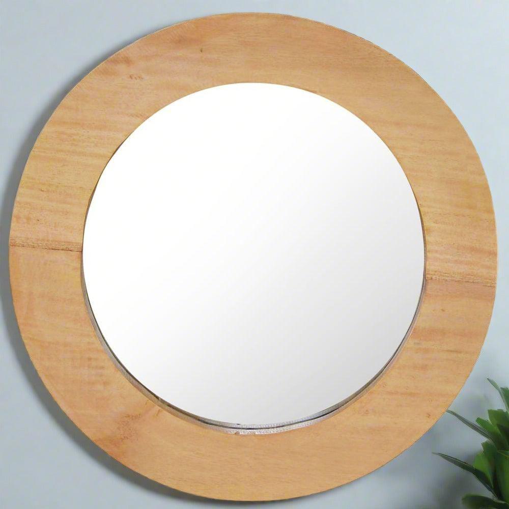 vidaXL Wall Mirror 40 cm Teak Round vidaXL