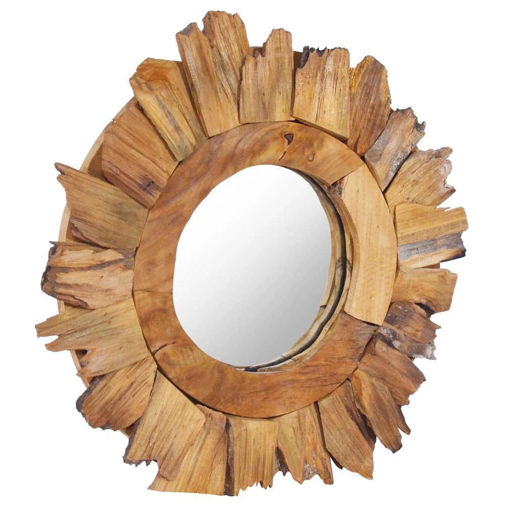 vidaXL Wall Mirror 40 cm Teak Round vidaXL