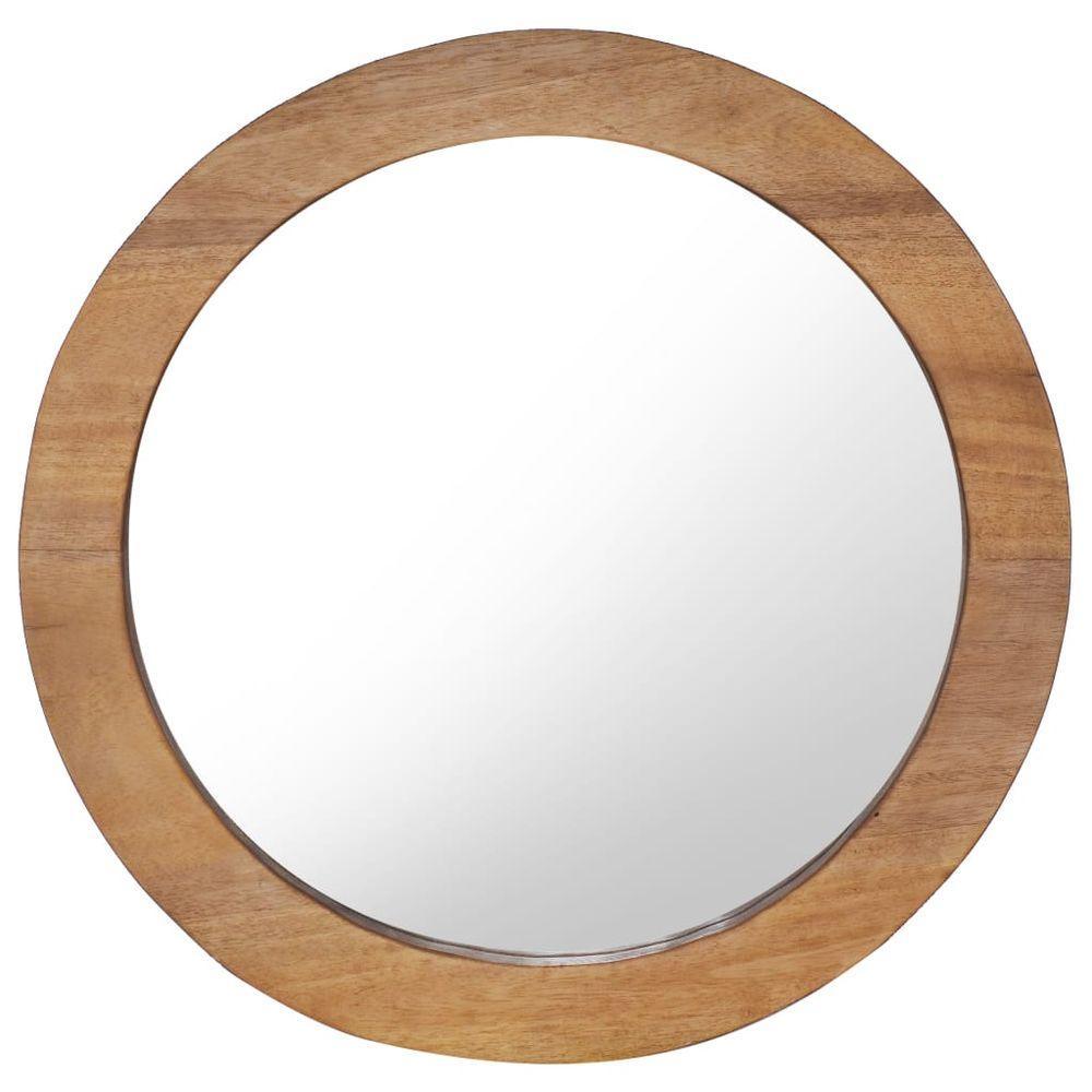 vidaXL Wall Mirror 40 cm Teak Round 1 Φ 60 cm vidaXL