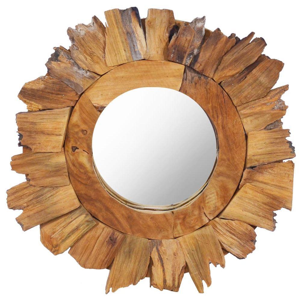 vidaXL Wall Mirror 40 cm Teak Round 1 Φ 40 cm vidaXL