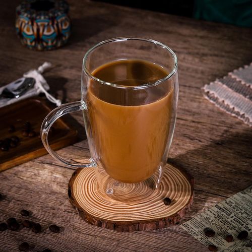 Vinsani Double Wall Glasses Insulated Heatproof Coffee Mug Vinsani