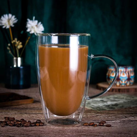 Vinsani Double Wall Glasses Insulated Heatproof Coffee Mug Vinsani