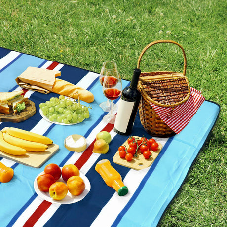 Vinsani Folding Picnic Blanket - Waterproof, Carry Strap Vinsani