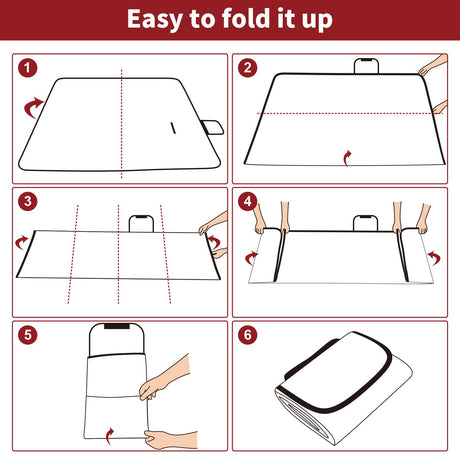 Vinsani Folding Picnic Blanket - Waterproof, Carry Strap Vinsani