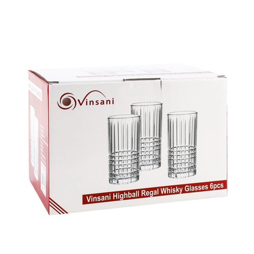 Vinsani Crystal Highball Whisky Glasses - Set of 2 Vinsani